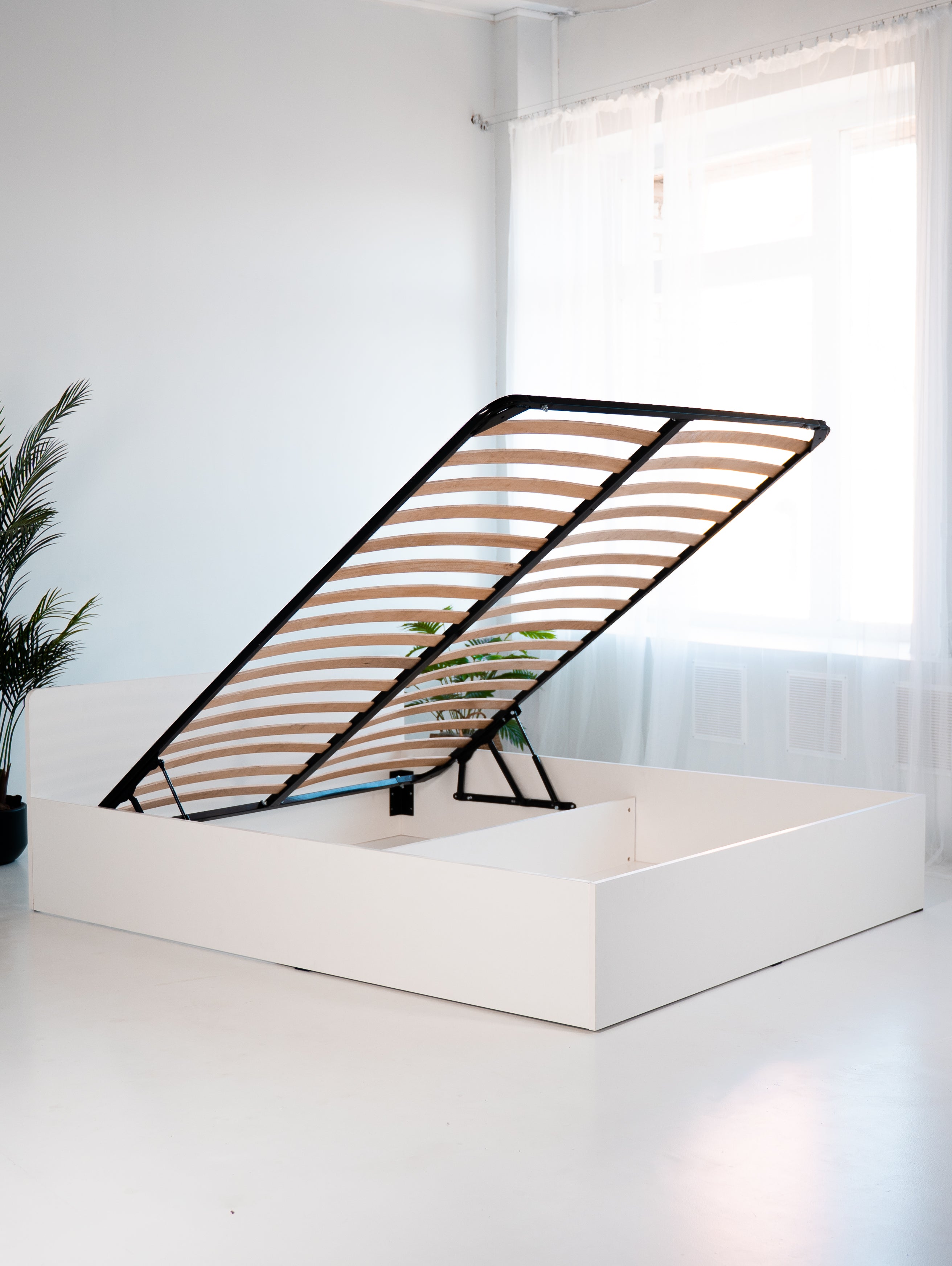 Łóżko 160x200 z podnośnikiem i pojemnikiem na pościel