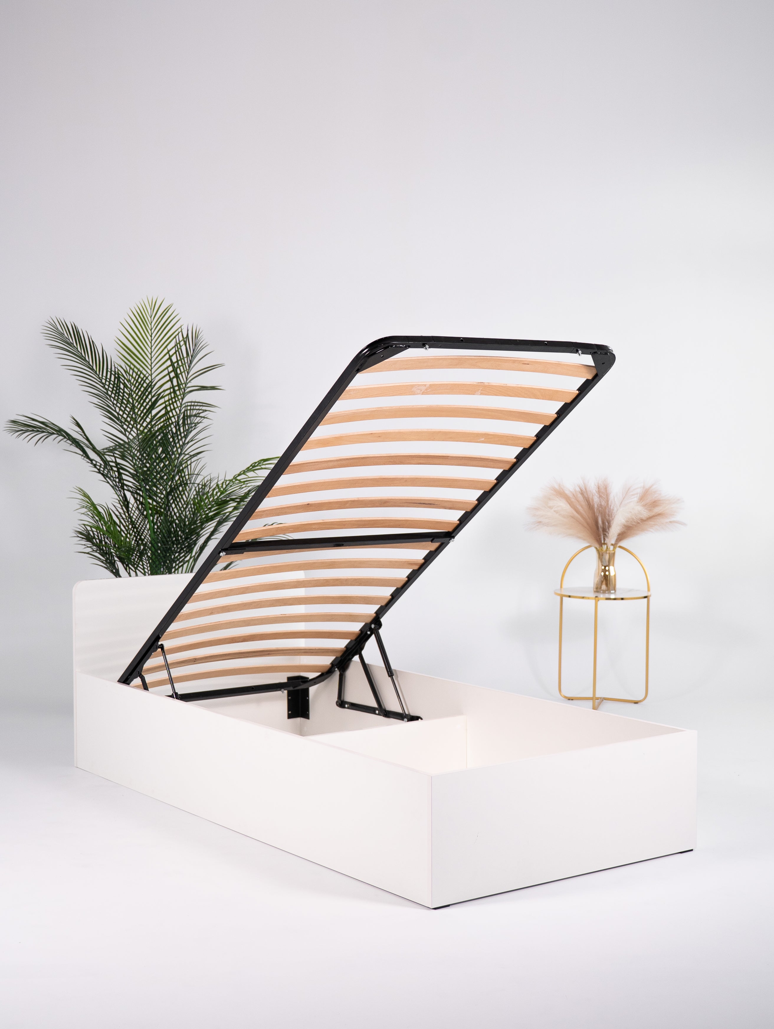 Łóżko 90x200 z podnośnikiem i pojemnikiem na pościel